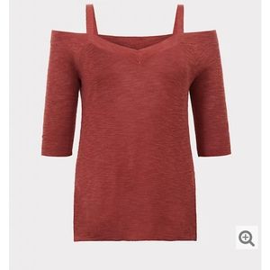 TORRID COLD SHOULDER TUNIC SWEATER